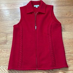 ♥️ Red Wool Women’s Vest Size L